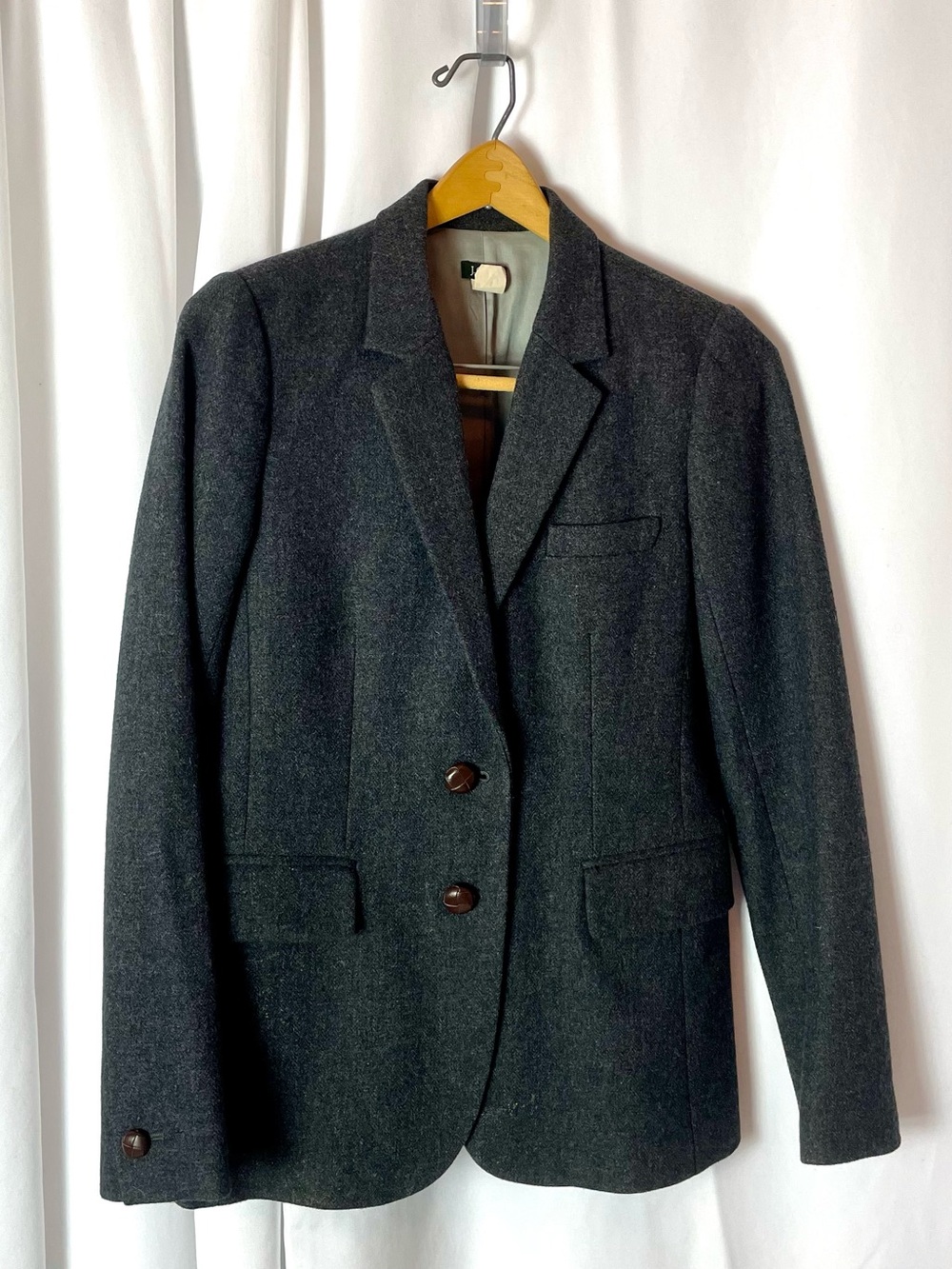 J. Crew Charcoal Gray Wool Blend Blazer Jacket